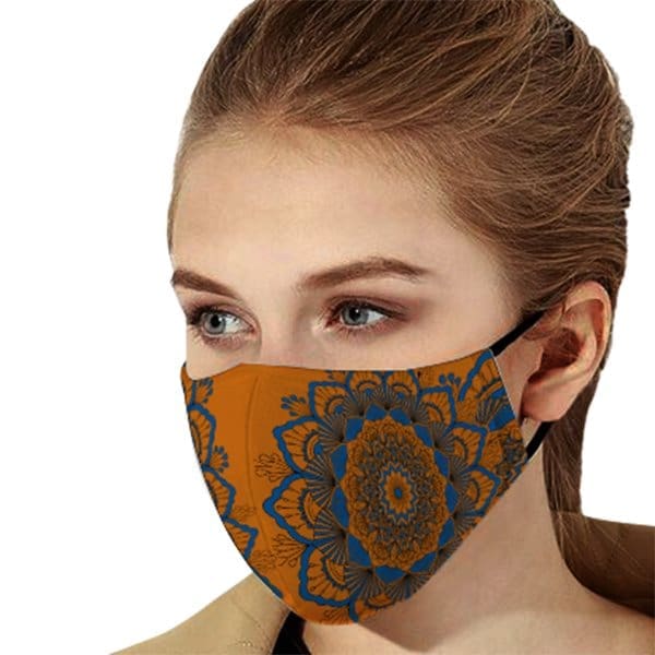 womans face mask floral