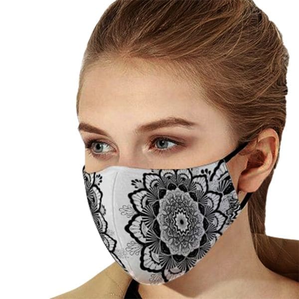 womans face mask floral